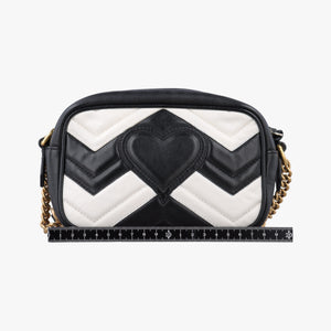 Vintage Gucci GG Marmont Black×white Leather 448065 shoulderbag | stylenewstar