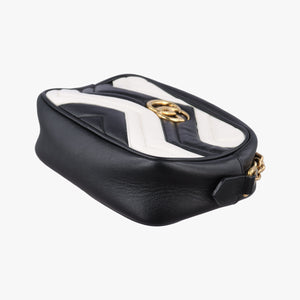 Vintage Gucci GG Marmont Black×white Leather 448065 shoulderbag | stylenewstar