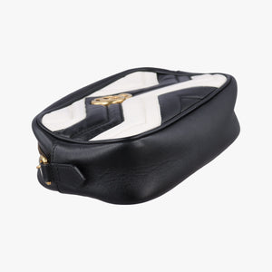 Vintage Gucci GG Marmont Black×white Leather 448065 shoulderbag | stylenewstar