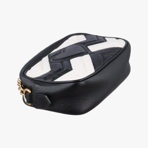 Vintage Gucci GG Marmont Black×white Leather 448065 shoulderbag | stylenewstar