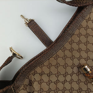 Secondhand Gucci New Jackie Beige x Brown canvas×leather 218491 shoulderbag | stylenewstar
