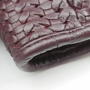 Secondhand Christian Dior Soft Lady Dior Intrecciato Tote Burgundy lambskin handbag | stylenewstar
