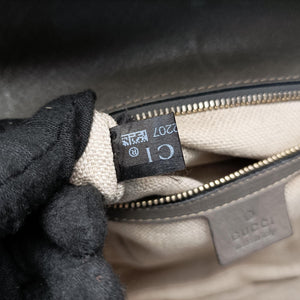 Pre-owned Gucci New Bamboo Gray leather 224964 shoulderbag | stylenewstar