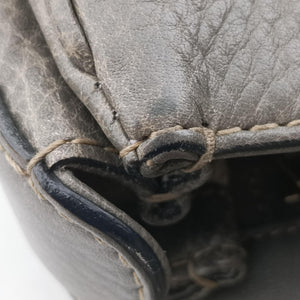 Pre-owned Gucci New Bamboo Gray leather 224964 shoulderbag | stylenewstar
