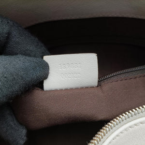 Pre-owned Gucci Abbey BeigexWhite canvas×leather 189831 handbag | stylenewstar