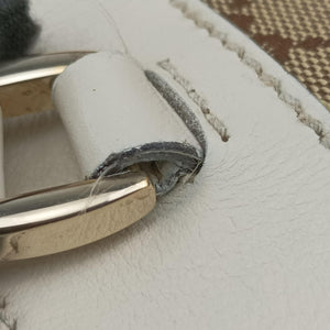 Pre-owned Gucci Abbey BeigexWhite canvas×leather 189831 handbag | stylenewstar