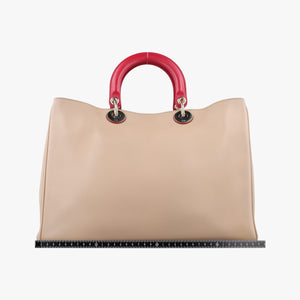 Pre-owned Christian Dior Diorissimo Beige×Red Leather shoulderbag | stylenewstar