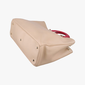 Pre-owned Christian Dior Diorissimo Beige×Red Leather shoulderbag | stylenewstar