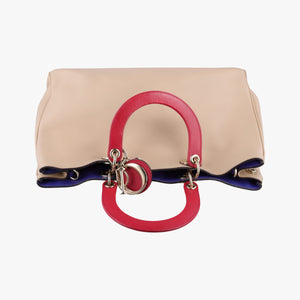Pre-owned Christian Dior Diorissimo Beige×Red Leather shoulderbag | stylenewstar