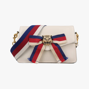 Vintage Gucci Broadway Tiger Head White Leather 453777 shoulderbag | stylenewstar