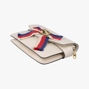 Vintage Gucci Broadway Tiger Head White Leather 453777 shoulderbag | stylenewstar