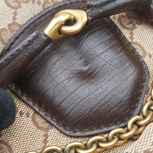 Pre-owned Gucci Horsebit Beige×Brown Canvas×Leather 114915 shoulderbag | stylenewstar