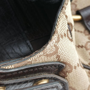 Pre-owned Gucci Horsebit Beige×Brown Canvas×Leather 114915 shoulderbag | stylenewstar