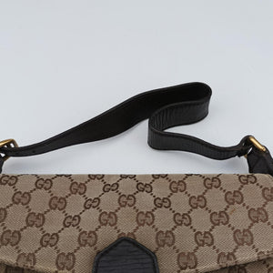 Pre-owned Gucci Horsebit Beige×Brown Canvas×Leather 114915 shoulderbag | stylenewstar