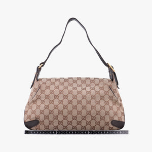 Pre-owned Gucci Horsebit Beige×Brown Canvas×Leather 114915 shoulderbag | stylenewstar