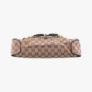 Pre-owned Gucci Horsebit Beige×Brown Canvas×Leather 114915 shoulderbag | stylenewstar