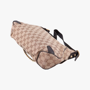 Pre-owned Gucci Horsebit Beige×Brown Canvas×Leather 114915 shoulderbag | stylenewstar