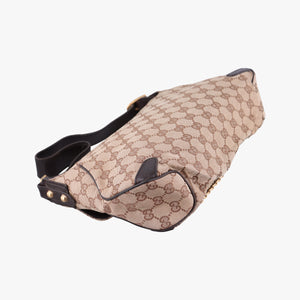 Pre-owned Gucci Horsebit Beige×Brown Canvas×Leather 114915 shoulderbag | stylenewstar