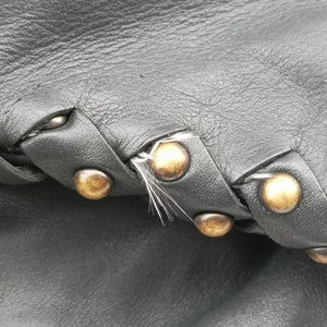 Pre-owned Bottega Veneta studs Gray Green lambskin shoulderbag | stylenewstar