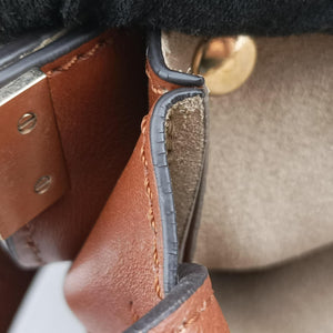 Pre-owned Chloe FAYE Brown Suede × leather shoulderbag | stylenewstar