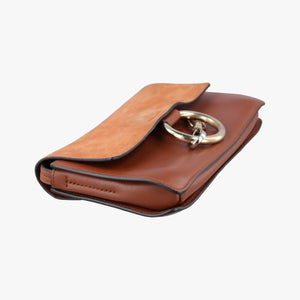 Pre-owned Chloe FAYE Brown Suede × leather shoulderbag | stylenewstar