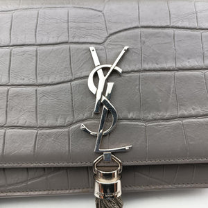 Vintage Yves Saint Laurent KATE Grey Leather 452159 shoulderbag | stylenewstar
