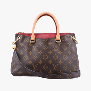 Pre-owned Louis Vuitton Pallas BB brown×CERISE Monogram Canvas×calf leather M41241 shoulderbag | stylenewstar