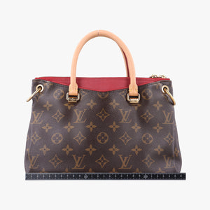Pre-owned Louis Vuitton Pallas BB brown×CERISE Monogram Canvas×calf leather M41241 shoulderbag | stylenewstar
