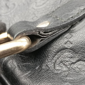 Pre-owned Gucci Guccissima Black Leather 208463 handbag | stylenewstar