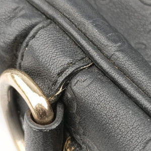 Pre-owned Gucci Guccissima Black Leather 208463 handbag | stylenewstar