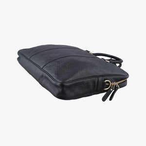 Pre-owned Gucci Guccissima Black Leather 208463 handbag | stylenewstar