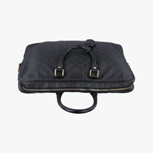 Pre-owned Gucci Guccissima Black Leather 208463 handbag | stylenewstar