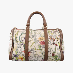 Pre-owned Gucci flora print Multicolour canvas×leather 247205 handbag | stylenewstar