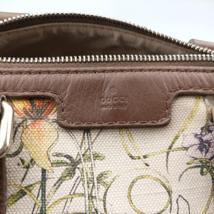 Pre-owned Gucci flora print Multicolour canvas×leather 247205 handbag | stylenewstar