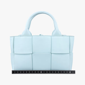 Pre-owned Bottega Veneta THE ARCO Tote Blue lambskin shoulderbag | stylenewstar