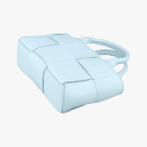 Pre-owned Bottega Veneta THE ARCO Tote Blue lambskin shoulderbag | stylenewstar