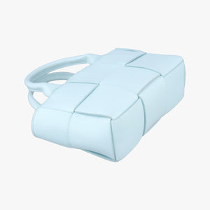 Pre-owned Bottega Veneta THE ARCO Tote Blue lambskin shoulderbag | stylenewstar