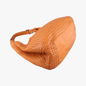 Pre-owned Bottega Veneta CAMPANA Intrecciato Orange lambskin handbag | stylenewstar