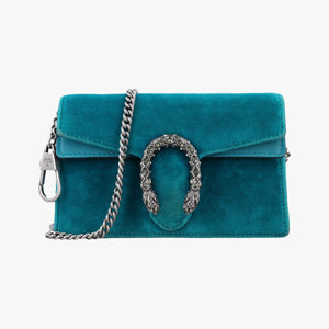 Pre-owned Gucci Dionysus Blue velour 476432 shoulderbag | stylenewstar