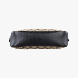 Pre-owned Gucci GG Marmont Black×beige Canvas×Leather 447632 shoulderbag | stylenewstar