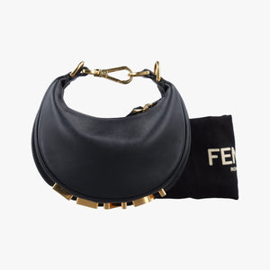 Vintage Fendi Nano Fendigraphy Black Leather 7AS089 handbag | stylenewstar