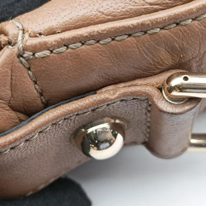 Pre-owned Gucci G Wave Hobo Brown Leather 232931 shoulderbag | stylenewstar