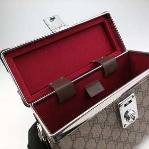 Pre-owned Gucci Bamboo Vanity Case Beige x Brown PVC coated canvas 588351 handbag | stylenewstar