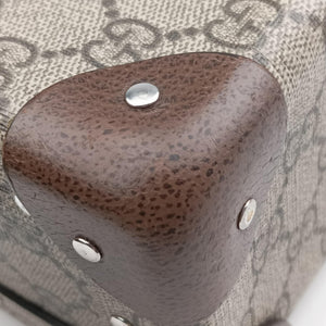 Pre-owned Gucci Bamboo Vanity Case Beige x Brown PVC coated canvas 588351 handbag | stylenewstar