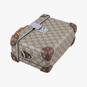 Pre-owned Gucci Bamboo Vanity Case Beige x Brown PVC coated canvas 588351 handbag | stylenewstar