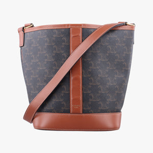 Pre-owned Celine Small Bucket Brown PVC coated canvas×Leather shoulderbag | stylenewstar