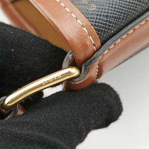 Pre-owned Celine Small Bucket Brown PVC coated canvas×Leather shoulderbag | stylenewstar