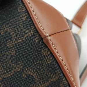 Pre-owned Celine Small Bucket Brown PVC coated canvas×Leather shoulderbag | stylenewstar