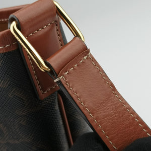 Pre-owned Celine Small Bucket Brown PVC coated canvas×Leather shoulderbag | stylenewstar