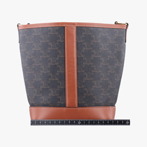 Pre-owned Celine Small Bucket Brown PVC coated canvas×Leather shoulderbag | stylenewstar